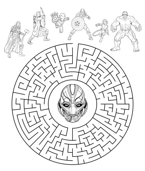 coloring page team avengers