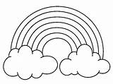 Rainbow Coloring Pages Outline Clouds Drawing Choose Board sketch template