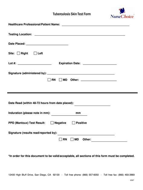 document  tb skin test printable form templates  letter