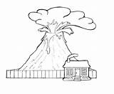 Volcano Coloring Pages Eruption Getdrawings sketch template