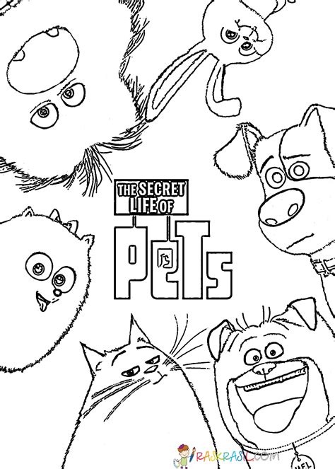 dibujos de la vida secreta de tus mascotas  colorear imprimir gratis