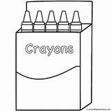 Coloring Box Crayons School Back Crayon Printable Crayola Supplies Pages Print sketch template