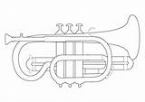 Trumpet Coloring Edupics sketch template
