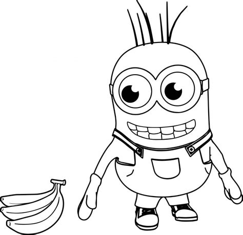 minion  banana coloring page wecoloringpagecom