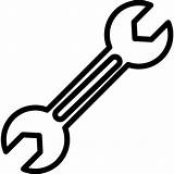 Wrench Icon Double Vector Coloring sketch template