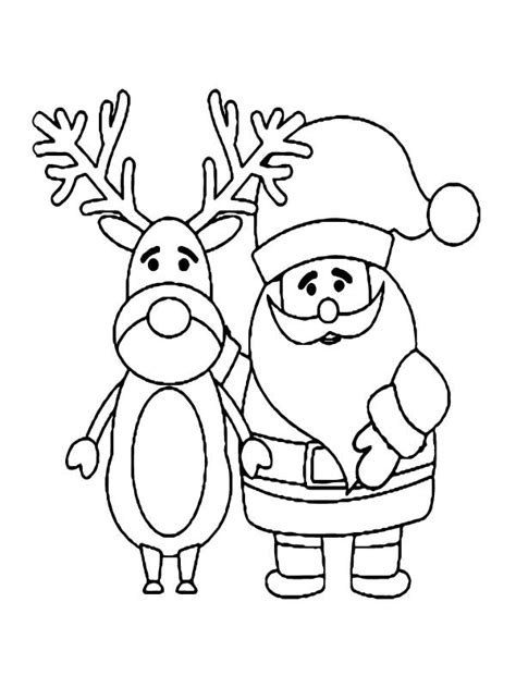 printable santa claus  reindeer coloring pages