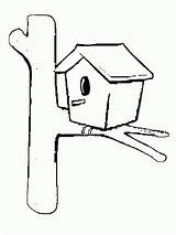 Coloring Birdhouse Clipart Pages Bird House Sketch Library Color sketch template