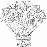 Tulips Antistress Coloriages sketch template
