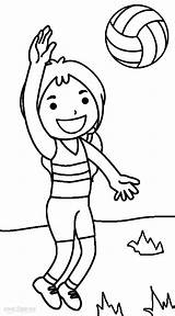 Volleyball Coloring Pages Printable Kids Player Drawing Color Cool2bkids Getdrawings Getcolorings sketch template