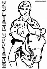 Police Officer Coloring Pages Horse Policeofficer Print sketch template