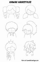 Hair Draw Kawaii Hairstyles Cute Drawings Chibi Ways Different Easy Characters Cartoon Tutorials sketch template