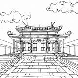 Japonais Chinois Anti Kirtland Coloriages Colorier Asiatique Printable Hanok sketch template