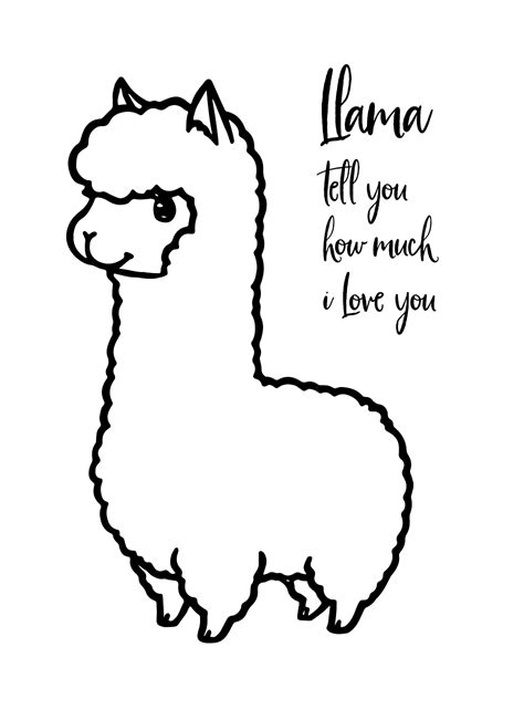 llama coloring sheet
