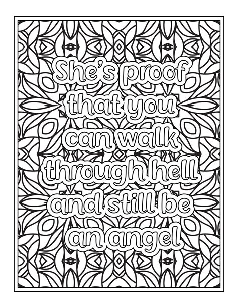strong women quotes coloring page  coloring book  vector art