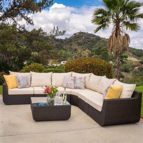 shop carmel outdoor 7 piece outdoor sectional sofa set