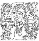 Coloring Pages Detailed Camera Girl Girls Sheets Choose Board Cute sketch template