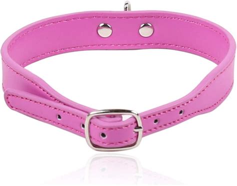 Adult Gay Pu Leather Collar Neck Sexy Leash Ring Chain