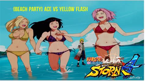 [beach Party ] Ace Vs Yellow Flash [player Match] Naruto Storm 4