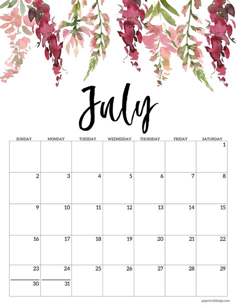 july  calendar cute  calendar  update