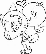 Gumball Coloring Carrie Kissing Wecoloringpage sketch template