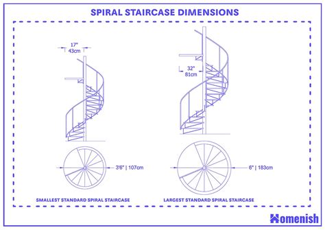spiral staircase standard sizes