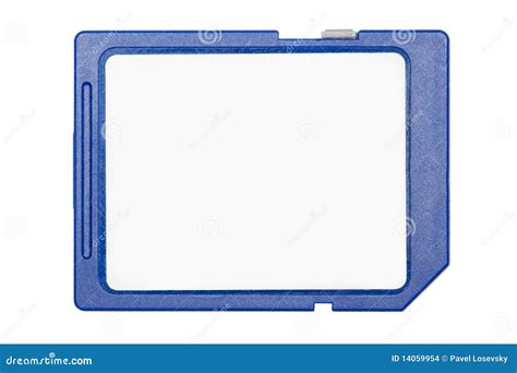 blue sd memory card isolated  white background stock photo image  disc memory