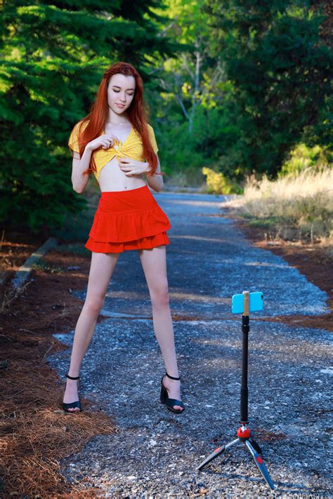 Sherice Voyeur Redhead Babe Taking Selfies Of Her Skinny