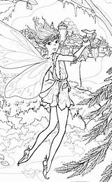 Fairies Colouring Fairycoloringpages Faries sketch template