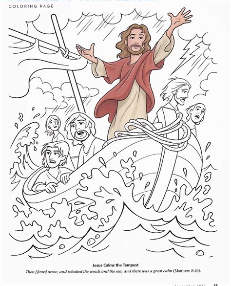 jesus calms  storm coloring pages coloring home
