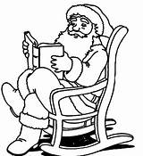 Coloring Pages Christmas Santa Chair Rocking Claus Reading Story Printable Book Visit sketch template