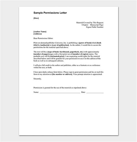 sample letter requesting permission   photo