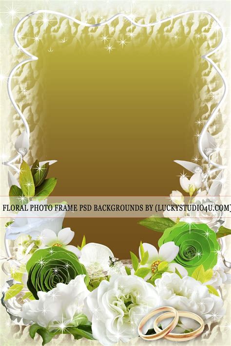 floral photo frame psd backgrounds  studiopk