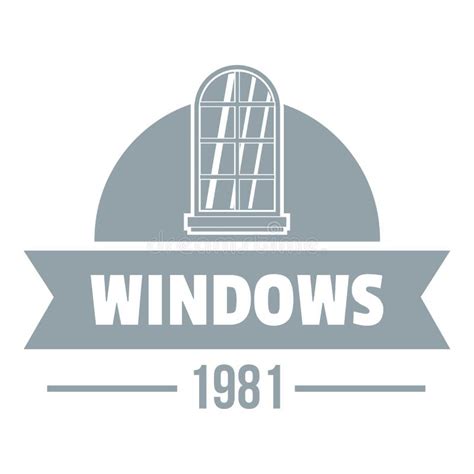 logo moderno della finestra stile monocromatico grigio illustrazione
