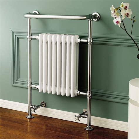 traditional bathroom heated towel rail column victorian radiator white