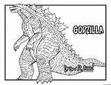 Godzilla Colouring Enormous Drawing sketch template