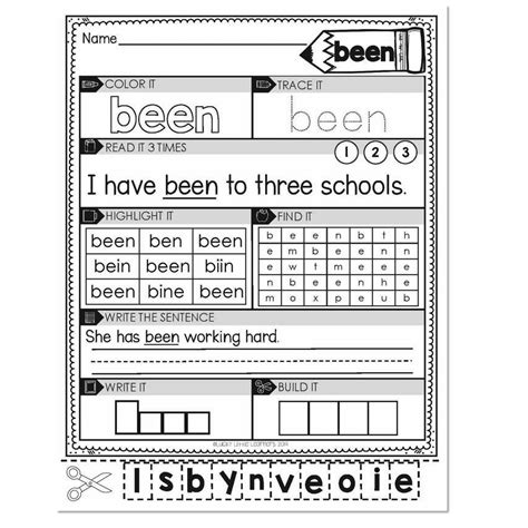 grade sight word worksheets  lucky  learners
