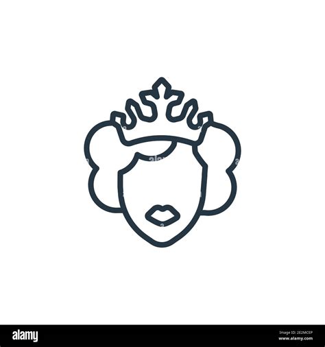 queen outline vector icon thin  black queen icon flat vector simple element illustration