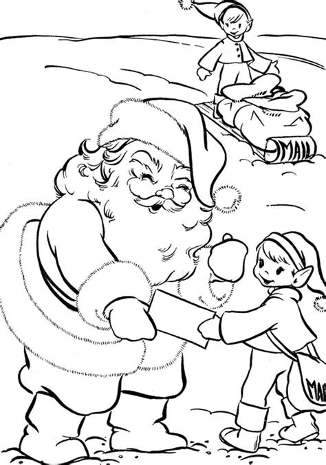 elf  santa coloring page santa coloring pages christmas coloring