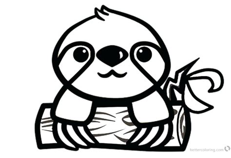 cute sloth coloring page coloring home