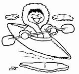 Eskimo Coloring Pages Kayaking Kayak Drawing Girl Getcolorings Getdrawings Printable Drawings sketch template