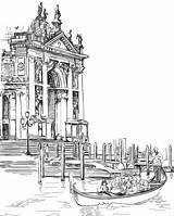 Venice Canals Romantic Gondolas sketch template