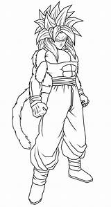 Coloring Goku Ssj4 Pages Draw sketch template