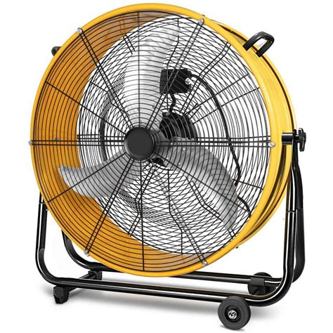 tidoin   yellow  speed  high velocity air movement floor fan   wheels dhs ydhfx