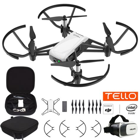 dji tello quadcopter drone  hd camera  vr starter bundle  case headset buydigcom