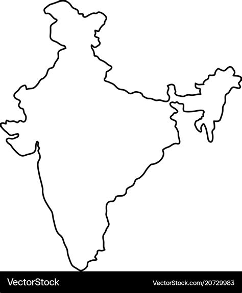 india map  black contour curves royalty  vector image