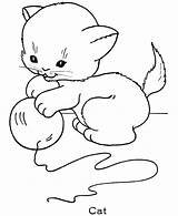 Cat Coloring Pages Playing Clipart Cute Ball Chubby String Kitty Splat Play Printable Cliparts Animal Clip Colouring Color Little Chat sketch template