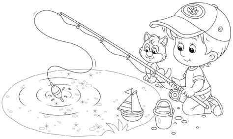 fun pages  kids fishing coloring pages coloring pages  kids
