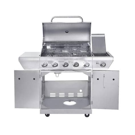 nexgrill evolution 5 burner propane gas grill in stainless steel with