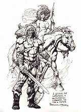 Barbarian Conan sketch template