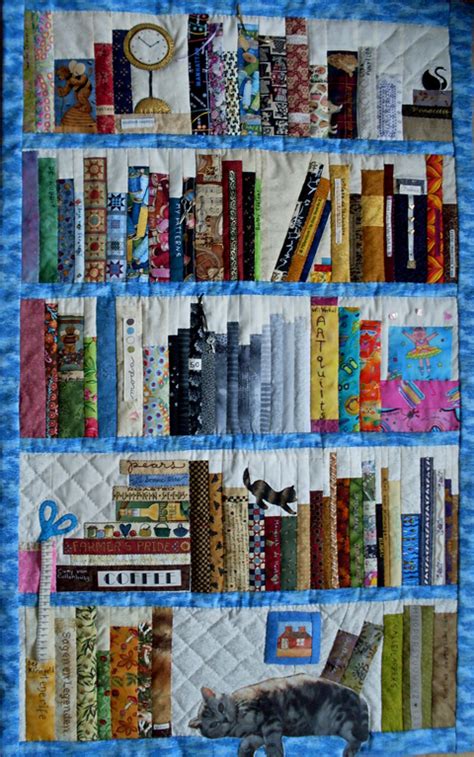 applique addict bookcase quilt